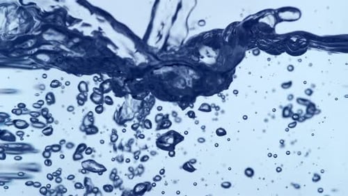 Clear water bubbles and current with light background