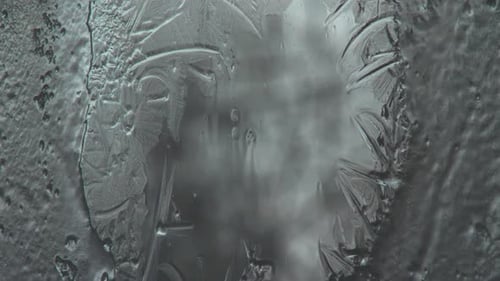 Intricate Ice Patterns on a Frosty Surface