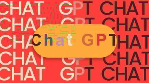 Hintergrund der abstrakten Motion-Graphics-Technologie ChatGPT