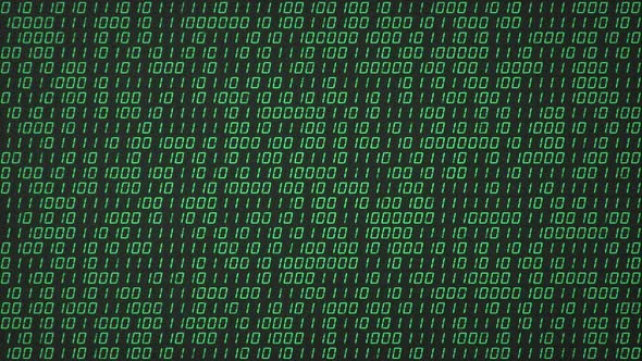 Digital binary computer code. LED seven segment display. Abstract ...