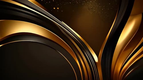 Elegant Abstract Gold and Black Flowing Curves Background