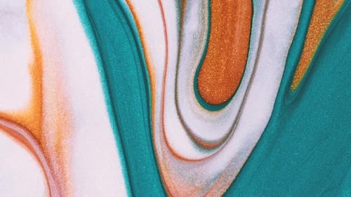 Abstract Background of Swirling Colorful Metallic Paint