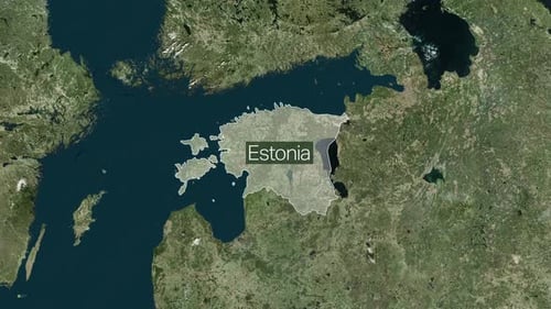 Satellite Map Animation Zooming to Estonia