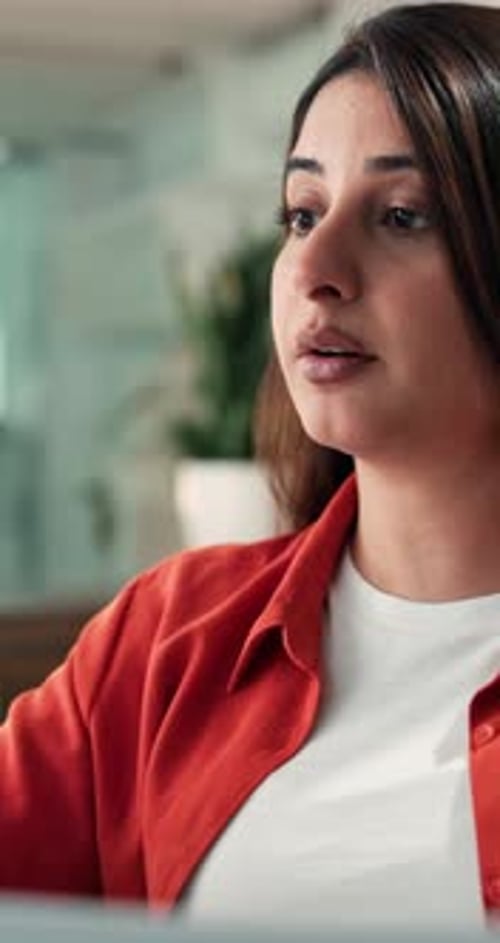 Frustrated, documents and woman in office with anger, bad review or mistake in creative report