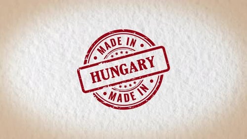 Made In Hungary Stamp Style Word