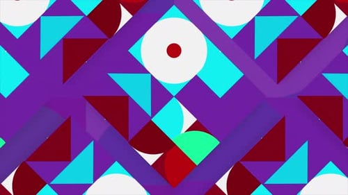 Geometric Pattern with Seamlessly Looping Circles Squares and Triangles
