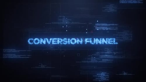 Conversion Funnel Word On Dynamic Technology Background