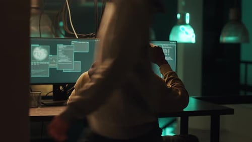 Adult Using VR Headset with Gesture Interface