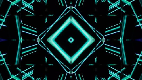 Glowing Neon Geometric Lines Abstract Motion Background Loop