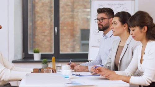 Job, Hiring And Employment Concept - International Team Of Recruiters Having Interview With India...