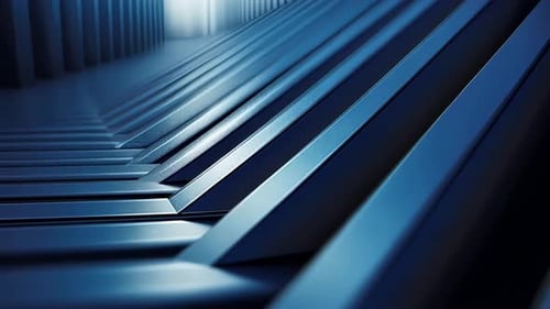 Abstract dark metal corridor