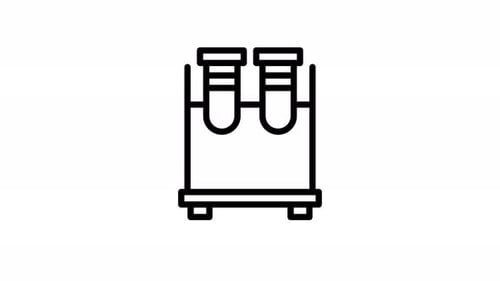 test tube line icon animation