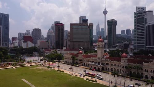 Uhd Aerial View Of Kuala Lumpur Iconic Skylines
