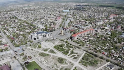 Aerial footage Gyumri in Armenia, Caucasus.