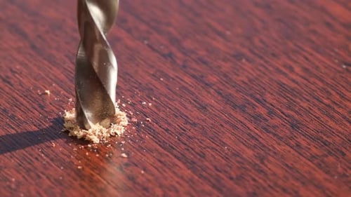 240 Fps Super Slow Motion Drill Drill Wood and Shavings