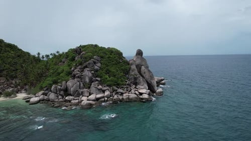 Aerial View of Freedom Beach and Taa Toh Lagoon Beach in Koh Tao Thailand
