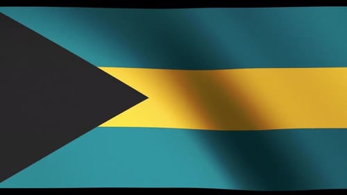 Realistic Bahamas National Flag Waving Loop
