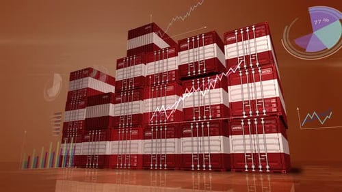 Austria export cargo containers with diagrams charts