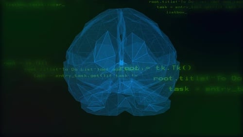 Digital Brain Animation Artificial Intelligence 4K
