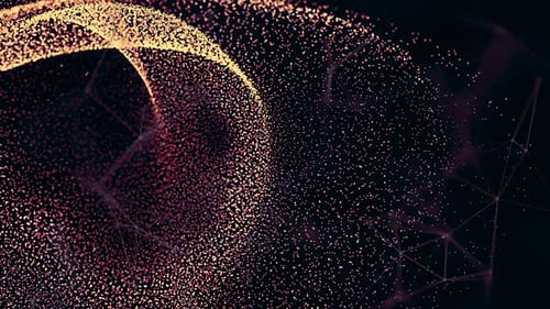Plexus auf schwarzem Hintergrund mit Linien- und Punktbewegung