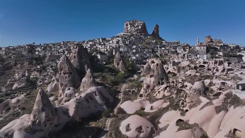 The Ancient Cave City Of Uchhisar In Cappadocia