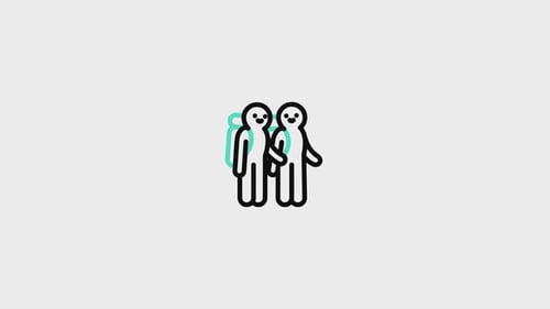Flat Design Animated People Icon Holding Hands