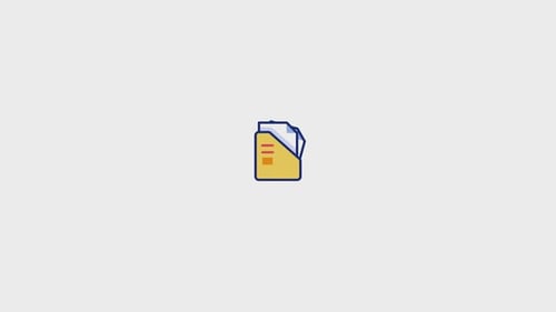 Animated Flat Design Folder Icon Opening and Closing Documents