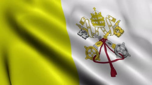 Vatican City Flag Waving Seamless Loop Animation
