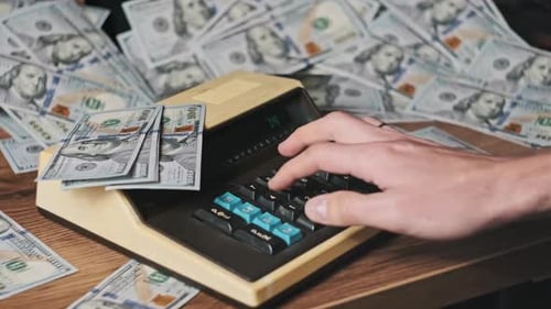 Calculator Totals Sum of Money