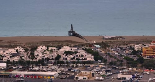 Aerial View of the Yacht Club Aerial Topdown View of Docked Sailboats French Yacht Club Leucate