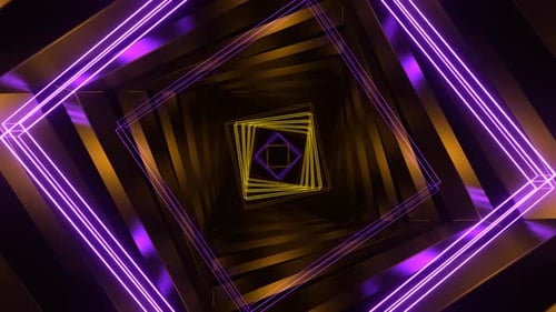 Purple And Orange Neon Lights Spiral Movement Background Vj Loop In 4K