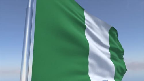 Realistic Nigeria Flag Waving Animation