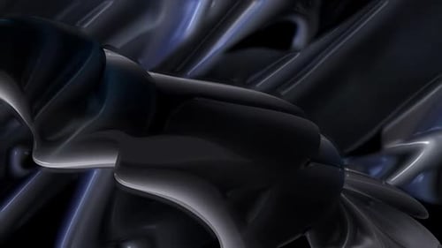 Abstract Fluid Metallic Shapes Morphing Animation Background