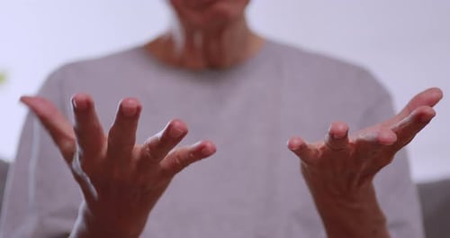 Adult Subject Exercises Hands Indoors