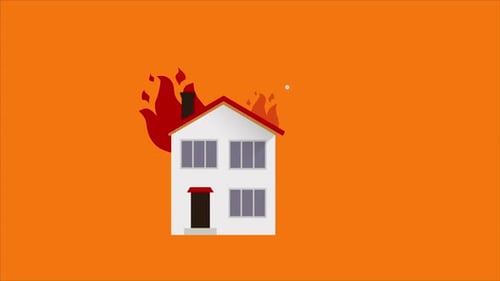 Flat Design Animation of Fire Alarm System for Home Safety