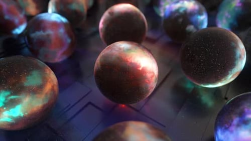 Abstract Space Concept Universe is Inside a Ball Many Space Objects in the Shape of a Ball