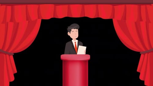 Man Ready To Speaking at the Tribune On Alpha Channel 4K