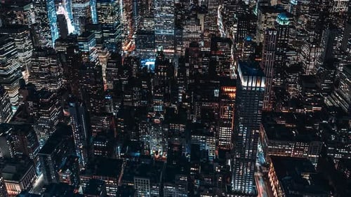 Cinematic And Majestic View Of Manhattan Cityscape, NYC, USA