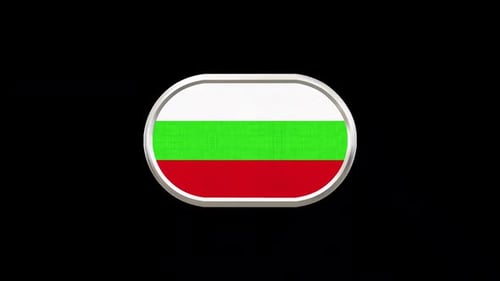 Rotating 3D Bulgarian Flag Button Animation
