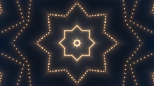Abstract Geometric Glowing Light Kaleidoscope Seamless Loop