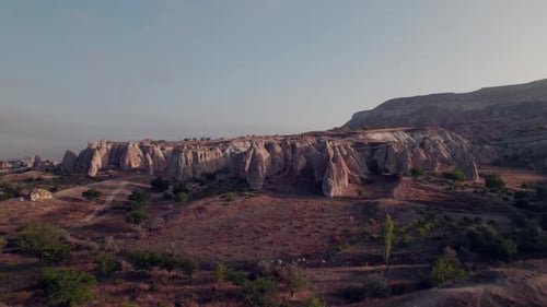 Cappadocia's fairy chimneys at sunrise. Turkey Tourism