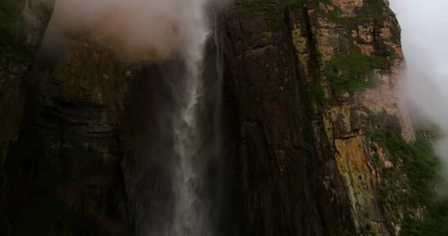 Spectacular Angel Falls Plunging Through Mist in Venezuela