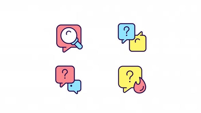 Animated Glowing Question Marks Seamless Loop, Elements Motion Graphics ...