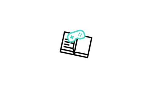 Minimalist Line Art Animation of Book and Game Controller