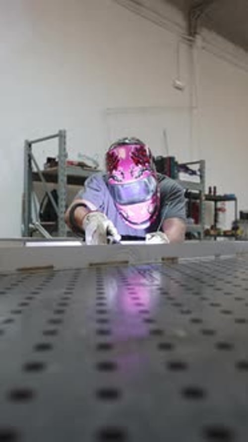 Professional Welder Finishing Tig Welding Process