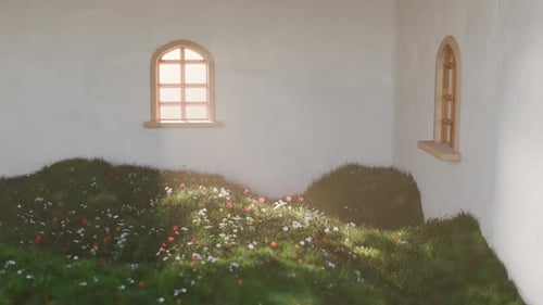 Plant Growing on Room 3d