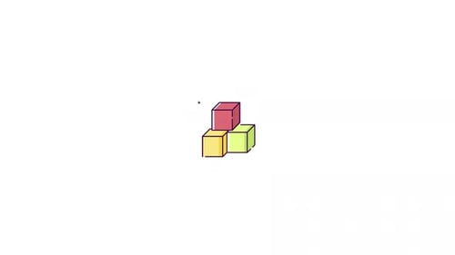Animated Geometric Blocks Stacking and Arranging