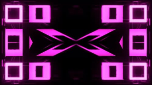 Cyan And Pink Abstract Glowing Squares Mirror Background Vj Loop In 4K