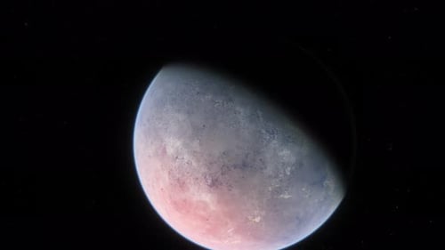 Realistic Planet Rotating in Dark Space Background