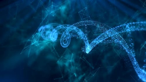 DNA-Doppelhelix mit rotierender Feldtiefe